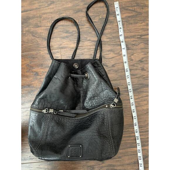 VTG Leather Backpack Purse The Sak Drawstring - Picture 3 of 8